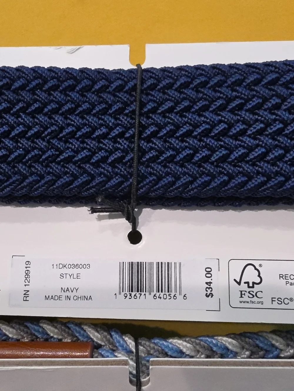 NWT▪︎ Dockers Mens Stretch Braided Belt Lot of 2 Gray/Blue & Navy S/M Fits 30-36